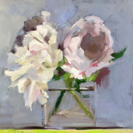 White and Pale Pink Peonies by Monique Lazard