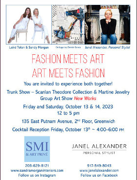 Fashion meets art and art meets fashion - at Sandra Morgan Interiors, Greenwich, CT